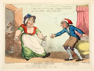 ミルトンのパロディー、パブ。 1807（手描きのエッチング） 作： Thomas Rowlandson